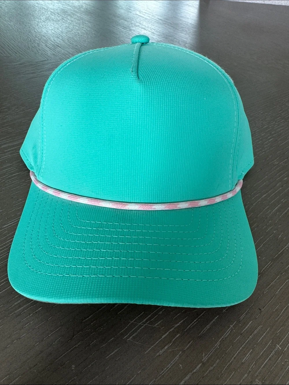 New Teal Hat with Pink Accent Rope